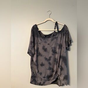 Stylish Gray Tie-Dye Women's Top
